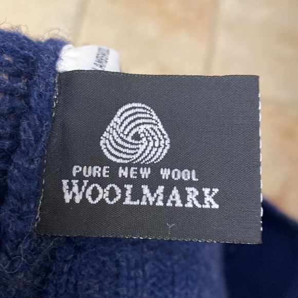 Mens sweater vest Sz XL Lambswool zip up zip down. Unisex Navy blue Vintage warm - Picture 7 of 10